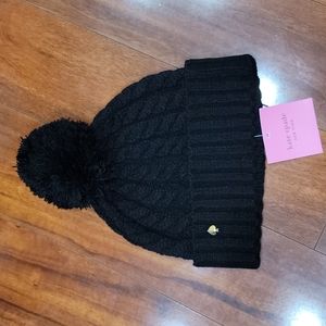 NWT WOMEN'S KATE SPADE CABLE KNIT BEANIE HAT with POM.